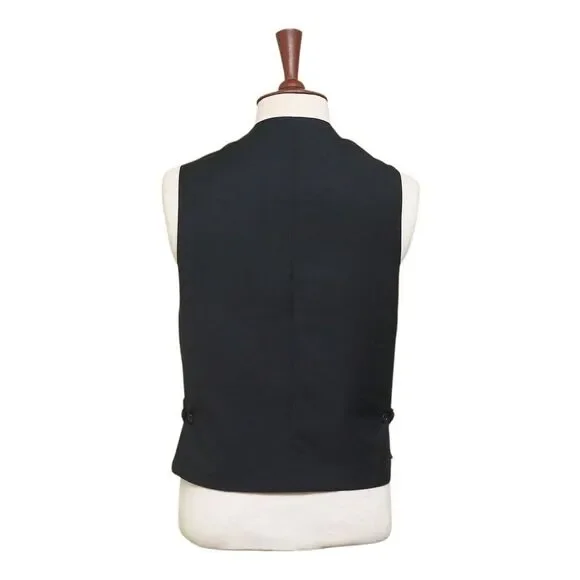 Mens Plaid Vest 46R Red Black Wool Waistcoat Preppy Wedding Party Formal Casual